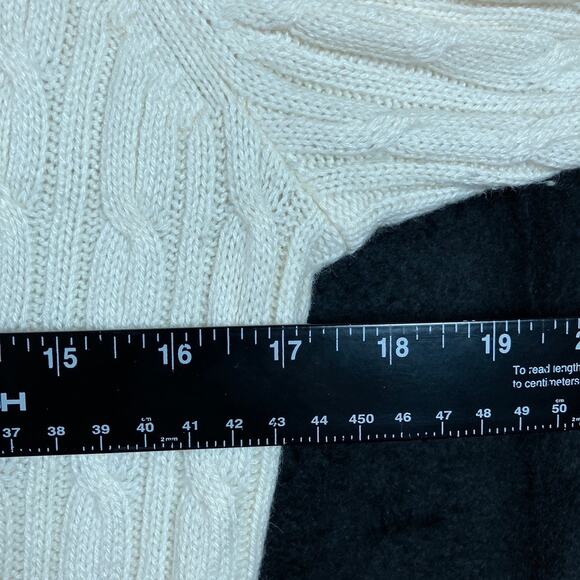 Ann Taylor Loft Womans Sweater Cream Shawl Collar Rabbit Hair Blend Button M - Picture 8 of 12